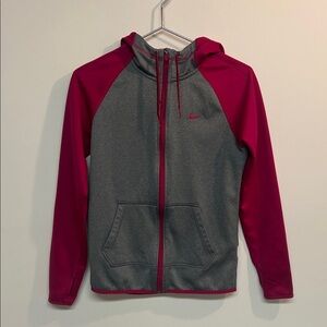 Nike Kids Charcoal and Magenta Hoodie